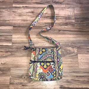 Vera Bradley colorful floral fabric quilted crossbody bag purse
